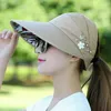 Berets chapéu de sol para mulheres proteção e guarda-sol esportes coreano boné de beisebol verão dobrável máscara facial bandana praia