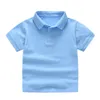 T-shirts Polo d'été pour garçons et filles, couleur unie, hauts élégants en coton de qualité, vêtements pour enfants, 240119