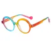 Lunettes de soleil rondes Anti-lumière bleue, verres optiques de Style TR90 pour femmes et filles, couleur bonbon