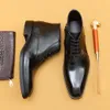 Vintage Italiaanse herenkledinglaarzen echt leer Winterontwerper nieuwe handgemaakte comfortabele enkel zakelijke sociale schoenen mannelijk