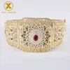 Cinture Stile europeo Squisito strass Cintura color oro Fiore scavato Caftano di cristallo Catena della pancia Cintura in metallo da donna Regalo