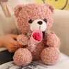 25cm Kawaii Hug Bouquet Bear Plush Toy Soft Bow Tie Bear Charldines Children's Doll infilling Animal Valentine's Day Girl Gift Osos de Peluches 240124