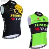 Herrtankstoppar nya 2024 Jumbo Cycling Jersey Quick Dry Urae Team Cykel Vest Windbreaker Men Summer Ropa Ciclismo Sleeveless Bicycle Jersey Tshirtl240124