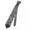 Bow Ties Grey Leopard Print Casual Unisex Neck Tie Daily Wear SMRILD Slim Cravat