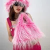 Sacs de taille Imitation fourrure peluche millénaire épicé fille Style Punk grande capacité sac à main pour les femmes fêtes rassemblements cadeaux de photographie