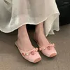 Tofflor blommor lägenheter mulor skor kvinnor balettdans klänning 2024 designer sommar flip flops casual glider kvinnliga zapatillas