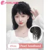 Pour tresse bandeau frange frange synthétique cheveux fausse frange pince à cheveux naturelle sur postiches pour femmes Invisible naturel 240118