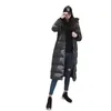 Parkas de plumón para mujer, chaqueta de plumón de ganso de estilo canadiense, abrigo súper largo para mujer, impermeable, a prueba de viento, marea cálida gruesa IQZK