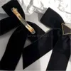 2024SS Fashion Bow Barrettes Designer Womens Girls Velvet Hairpin Cute Sweet Hair Clips Luxury Hairclips Classic Letter Hairpin Hair Jewelry