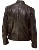 Herrenjacken 2023 Mode Herren Lederjacke Schlanker Fit -Standkragen PU Mantel Männliche winddichte Motorrad -Revers -Diagonal Reißverschluss Oberbekleidung J240125