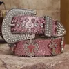 Paski wspaniały pasek sznurkowy dla kobiet mody różowy diament bling pu metalowy pasek klamry pasa do stroju rekreacyjnego