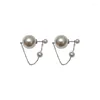 Boucles d'oreilles pendantes Corée Dongdaemun Designer 925 Argent Aiguille Perle Gland Dames Atmosphérique