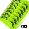 Nuovo commercio all'ingrosso 3d Cat Eye Lashes Ciglia morbide naturali Occhio alato Ciglia allungate Ciglia finte Estensione ciglia 7 paia un set