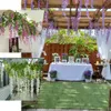 Faux Floral Greenery 12pcs Wisteria Artificial Flowers String Hanging Garland Outdoor Wedding Garden Arch Decoration Home Decor Finole Finole YQ240125