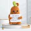 Brinquedo de pêra fofo costurado à mão em lã inspirada em crochê de pêra com cartão frontal usado para festa de aniversário e decoração de escritório 240124