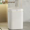 1113L Smart Sensor Trash Can with Lid Automatic Dustbin Electric Waste Bin Kitchen Bathroom Waterproof Wastebasket White Gold 240119