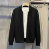 Maglioni da uomo abbigliamento con cerniera cerniera con cerniera giuntura maglia a maglia maschio color solido color cardigan rotonda collare a maglietta una maglieria