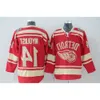 Factory Outlet Homens Detroit Red Wings # 14 Gustav Nyquist # 30 Osgood # 35 Jimmy Howard Vermelho Branco Melhor Qualidade Hóquei no Gelo Jerseys Frete Grátis 36