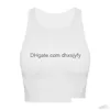 Yoga outfit loli High Neck Fitness Sports Bras vadderade Crop Top Women Racerback Workout Athletic Gym Tank med inbyggd Brayoga Drop Dhqmr