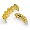 Grillz, Стоматологические грили Эксклюзивная настройка Зубы из муассанита Grillz Iced Out Hop Полный циркон Декоративные брекеты Настоящие бриллиантовые блестящие зубы Dh98M