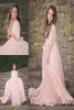 2019 Blush Rosa Renda Meninas Pageant Vestidos com Mangas Compridas Overskirt Até O Chão Criança Flor Meninas Vestido Comunhão Vestido22965481345104