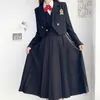 Robes de travail 2024 Japonais Kawaii JK Uniforme Robe à bretelles Noeud papillon Y2K Étudiante Lâche Costume une pièce Style Preppy Vêtements pour femmes