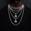 Collane con ciondolo Collana faraone egiziano scintillante con catena a corda larga 4 mm Gioielli alla moda Hip Hop per uomo e donna regalo