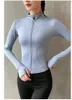 Demi-fermeture éclair col haut veste de sport coupe-vent serré vêtements de yoga style court cyclisme fitness manches longues séchage rapide crop top 240124