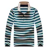 Herrpolos 2024 Stripe Men Polo Shirt Cotton Long Sleeve Spring Autumn Embroidery Warm Casual Fashion