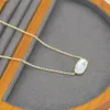 Desginer Kendras Scotts Instagram-Schmuck, ovaler Anhänger aus farbigem Glas, kurze Halskette, Halskette, Schlüsselbeinkette, verkupfert, echt