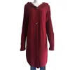 Tricots pour femmes automne et hiver à capuche bouton solide fil moyen pull à manches longues tricoté Cardigan manteau mode hauts décontractés