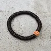 Bracciale con perline di conchiglia di cocco naturale per donna Uomo Buddista tibetano corda elastica intrecciata a mano regalo di gioielli portafortuna in legno