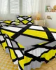 Bed Skirt Yellow Black Grey Geometric Square Elastic Fitted Bedspread With Pillowcases Mattress Cover Bedding Set Sheet