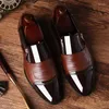 Scarpe eleganti da uomo di lusso, casual, in pelle verniciata, alla moda, con tacco basso, eleganti mocassini in stile britannico