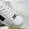 2024 Ace Crystal Canvas-Sneaker, grüne Freizeitschuhe, Designer, flache Schuhe mit blauem Aufdruck, Schnürverschluss, Loafer mit niedrigem Absatz, weiße flache Sneakers, Größe 35–44