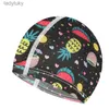 Swimming caps 2021 Multi Prints Fabric Swimming Cap Swiming Pool Protect Long Hair Ears Hat Swim Bathing Hats Nylon Caps for Women Men AdultsL240125