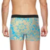 Boxer bleu clair et or motif mandala pour homme, slip bohème, sous-vêtements très respirants, short imprimé de haute qualité, idée cadeau