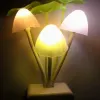 Novelty Creative Night Light EU / US Plug Light Sensor 3 LED Colorful Mushroom Lamp AC110V 220V Night Lights for Baby Bulbs AC LL