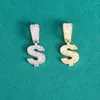 قلادة قلادة مثلجة قلادة شبي الدولار مع سلسلة حبل 4 مم كلاسيكية الهيب هوب الإبداعية هدية مجوهرات لامعة الرجال والنساء حفلة