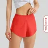 Lu Summer Track That 2,5-tums Hotty Hot Shorts Loose Breattable Snabbtorkning Sport Women's Yoga Pants Kjol Versail Casual Side Pocket 71