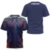 Herrgolf T-shirt badminton sportkläder andningsbar mäns fitness kort ärm boutique huvud randig tryckt tenniskläder