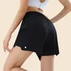 Lu Yoga Short Women Sports Cross Cross LU Tapne z kieszeniami Running Fitness Elastyczna gimnastyka trening bielizny Krótkie legginsy DK200