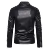 Giacche da uomo Casual Giacca da motociclista in pelle da uomo Moda Solido Colletto alla coreana Capispalla Trend Bianco Nero Cappotto antivento Giacche streetwear J240125