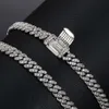 0.8cm Cuban Chain Iced Out Miami Cuban Link Real Gold Plated Solid S925 Silver Hip Hop Bling Vvs Moissanite Necklace