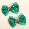 Accessori per capelli 2 pezzi fiocco adorabile con nastro a clip Stampa football americano Bowknot Forcine Barrettes Copricapo per ragazze Bambini