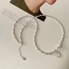 Bracelets à maillons en argent Sterling 925 pour femmes, nœuds de perles partielles, bijoux simples à la mode, cadeau d'anniversaire Y2K