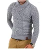 Männer Pullover 2024 Herbst/Winter Mode Strickwaren Pullover Muster Weben Casual Halb Stehkragen Pullover