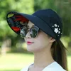 Berets Sun Hat For Women Protection And Sunshade Sports Korean Baseball Cap Summer Folding Face Mask Headband Beach