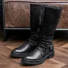 Vintage kolan high men oryginalne skórę wygodne ręcznie robione marki jesienne nowe modne buty buty