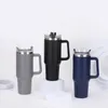 Large 40oz Handle Hot Cup 304 Stainless Steel Capacity Cold Straw Ice Bullet Cup Explosive Car Cup 240125